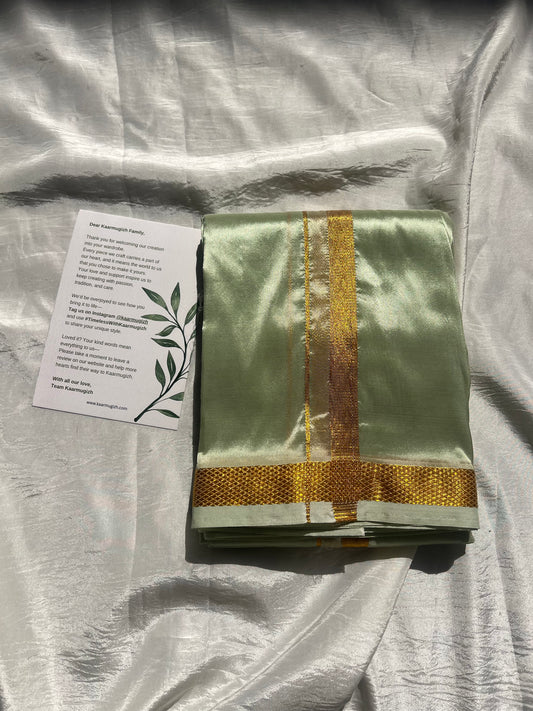 Semi-Silk Veshti (pista green) - Kaarmugizh