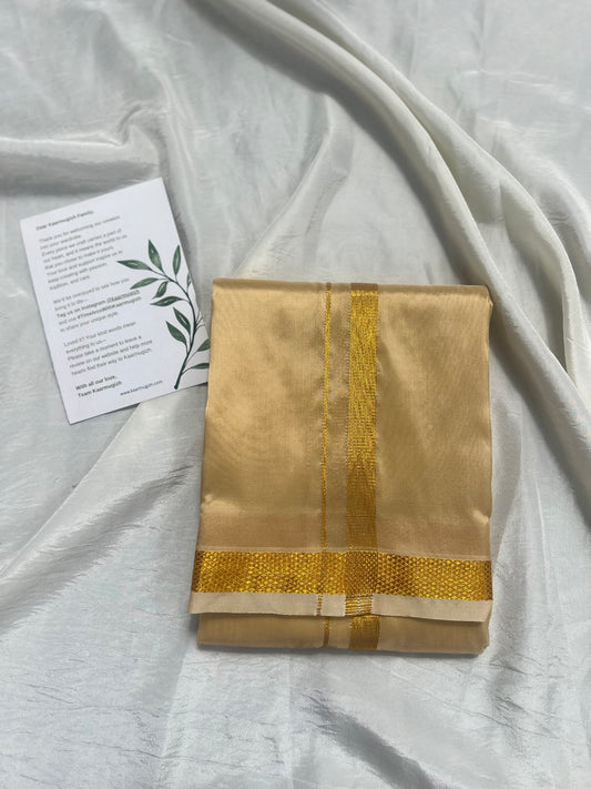 Semi-Silk Veshti (Champagne) - Kaarmugizh