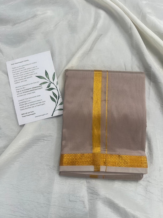 Semi-Silk Veshti (Sand stone) - Kaarmugizh