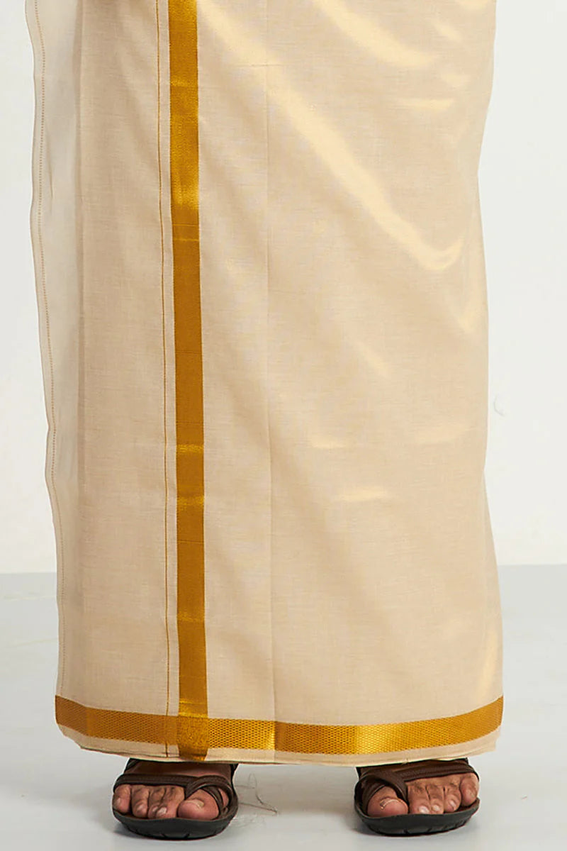 Gold tissue Shirt & Dhoti - Kaarmugizh