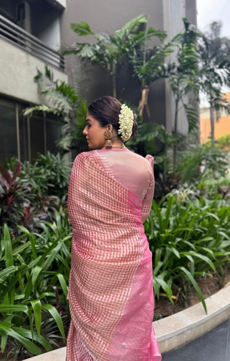 Nayanthara Check - Pastel Pink