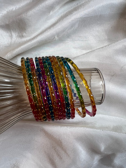 Raindrop glass bangle - Multicolour