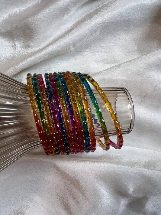Raindrop glass bangle - Multicolour