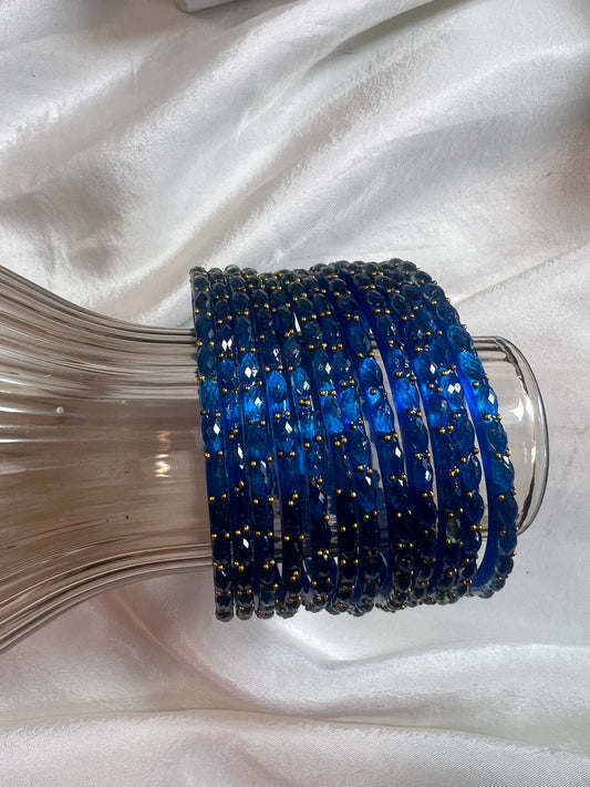 Raindrop glass bangle - Pepsi