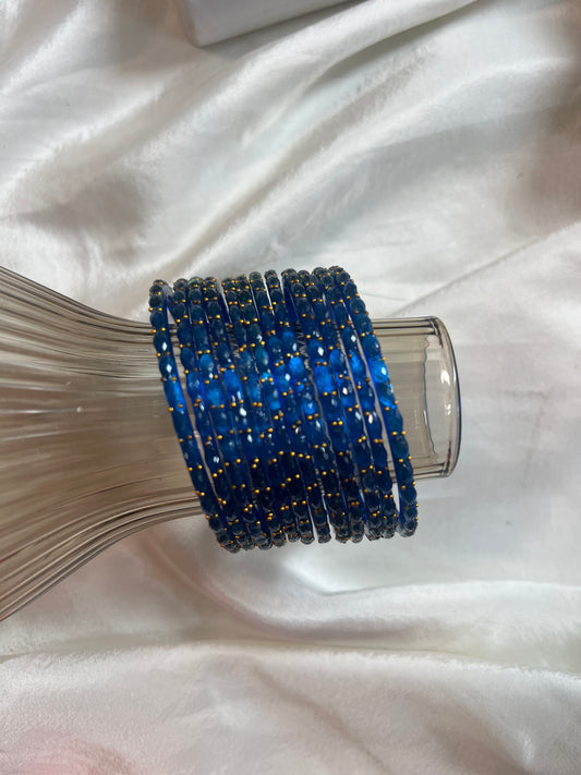 Raindrop glass bangle - Pepsi
