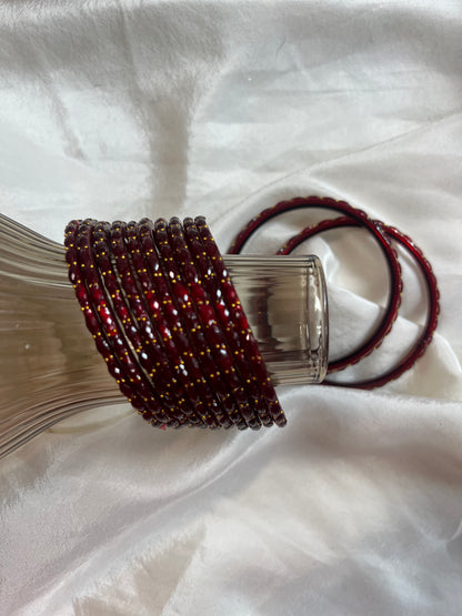 Raindrop glass bangle - Coffee