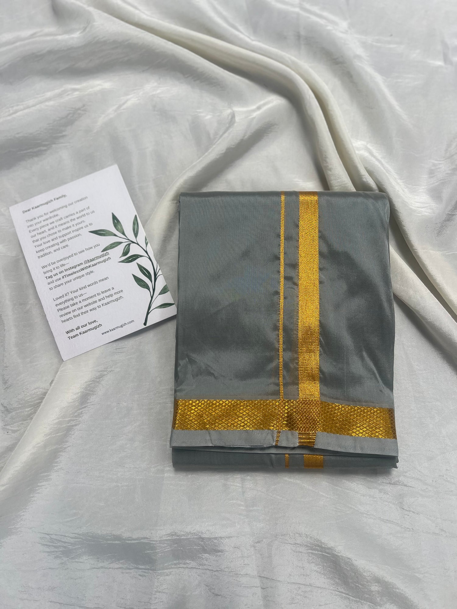 Semi-Silk Veshti (grey) - Kaarmugizh
