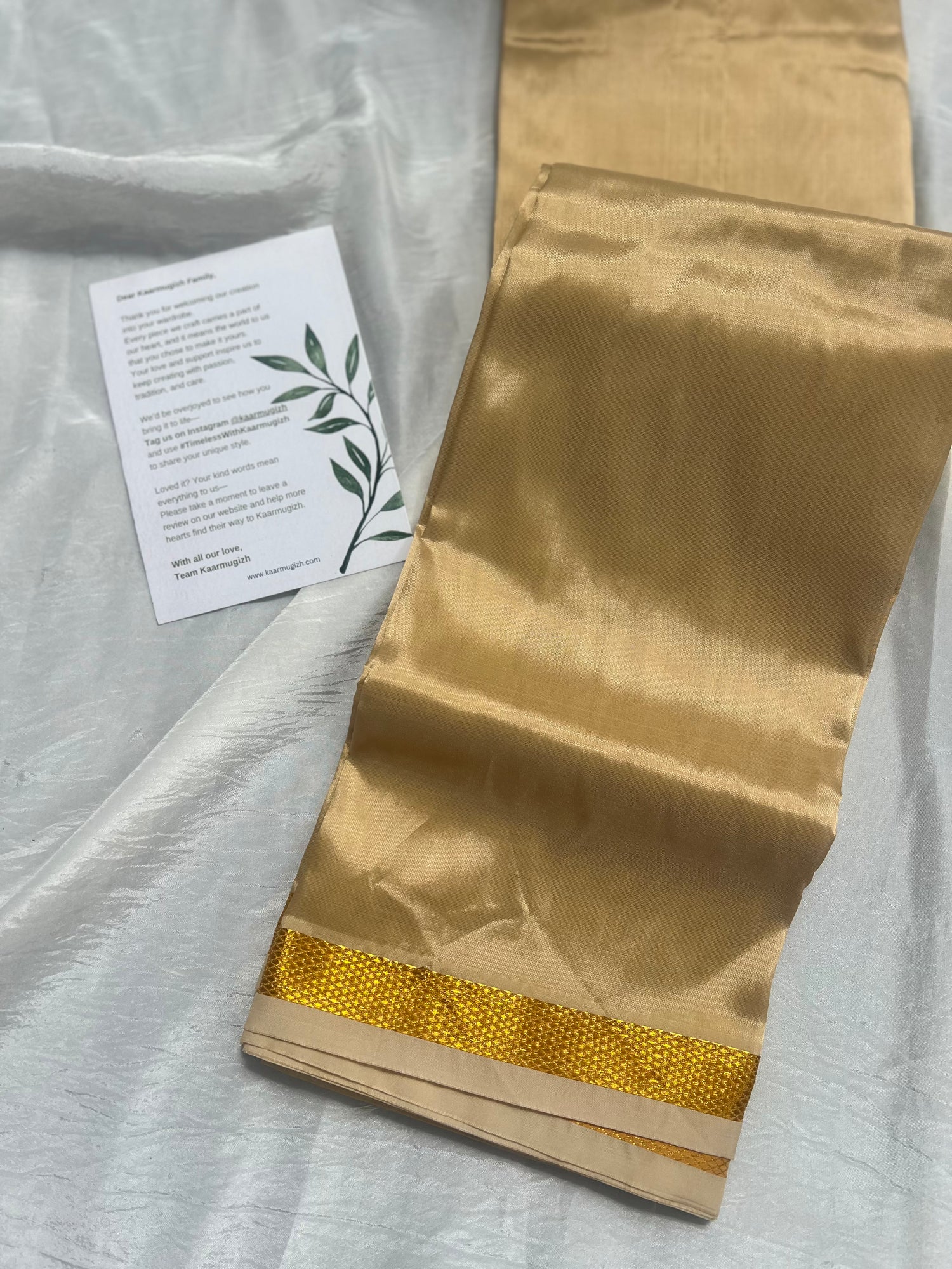 Semi-Silk Veshti (Champagne) - Kaarmugizh