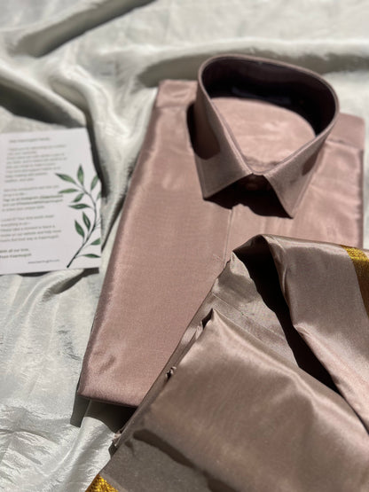 Semi Silk Shirt & Dhoti -
Sandstone