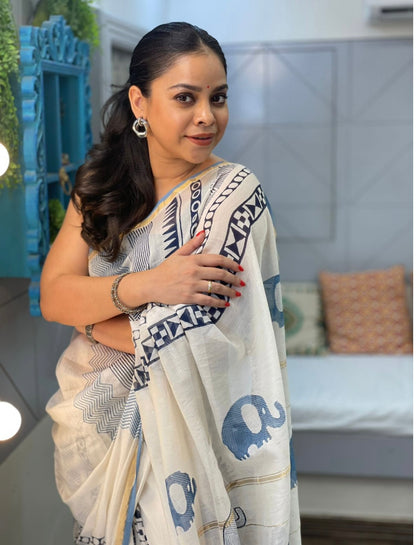 Pavani – Blue Elephant Motifs