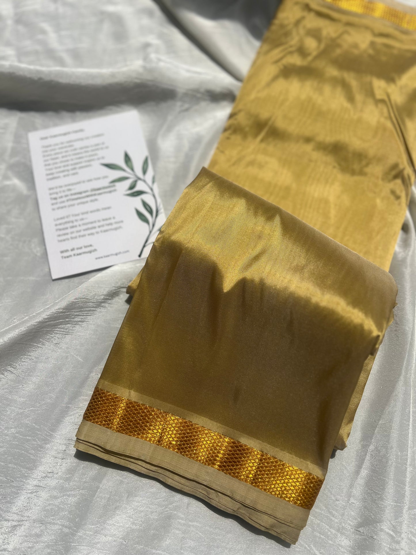 Semi-Silk Veshti (Dark gold)