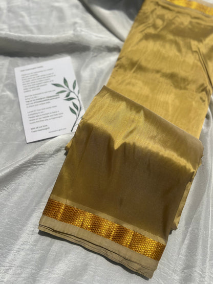 Semi-Silk Veshti (Dark gold)