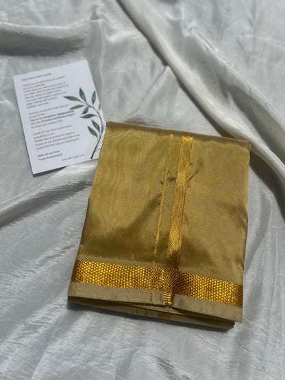 Semi-Silk Veshti (Dark gold)