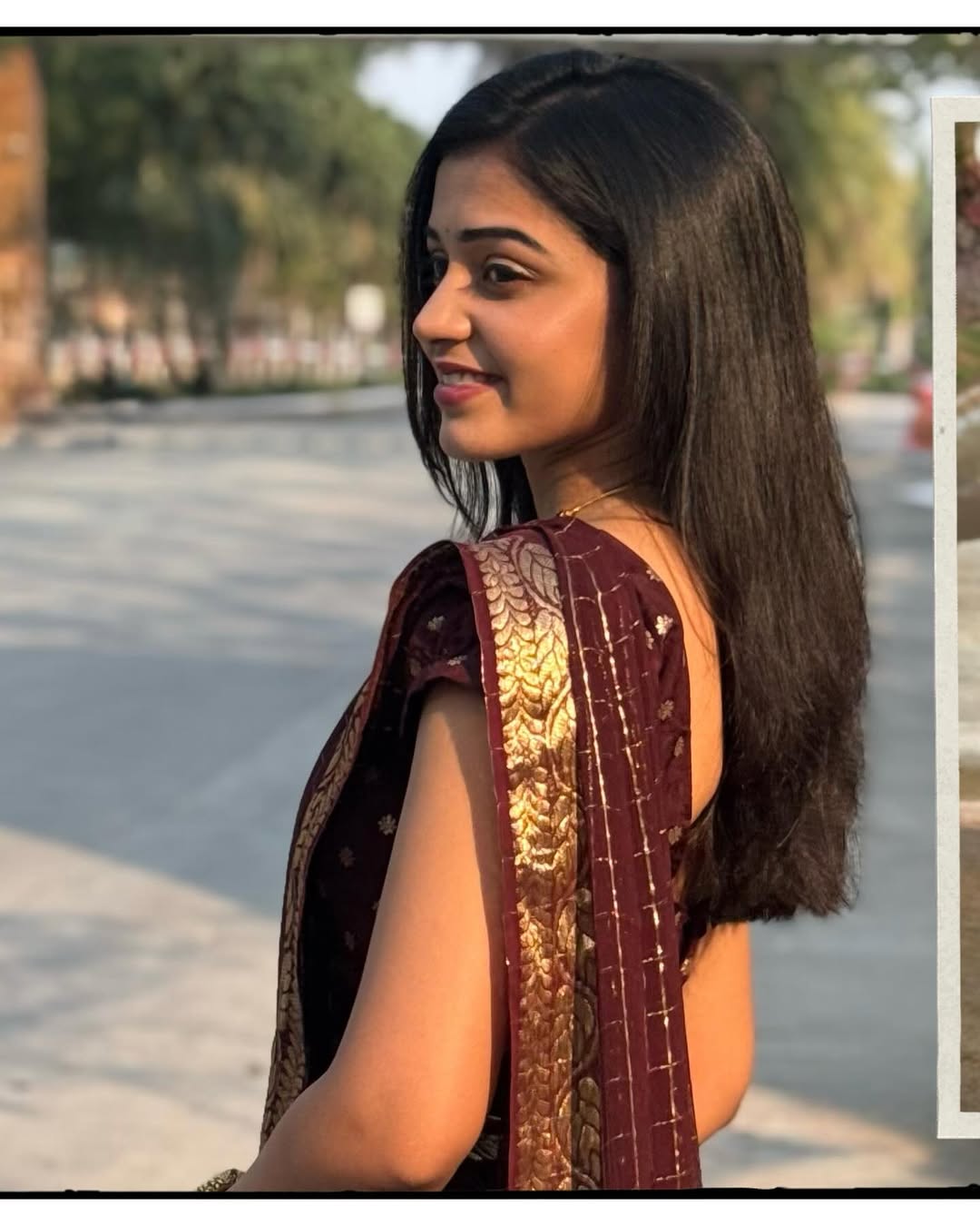 Vedika - Chinnon Halfsaree - Coffee - Kaarmugizh