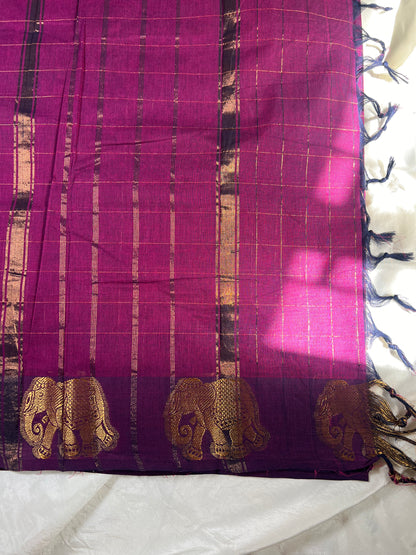 Iraivi checks - Magenta