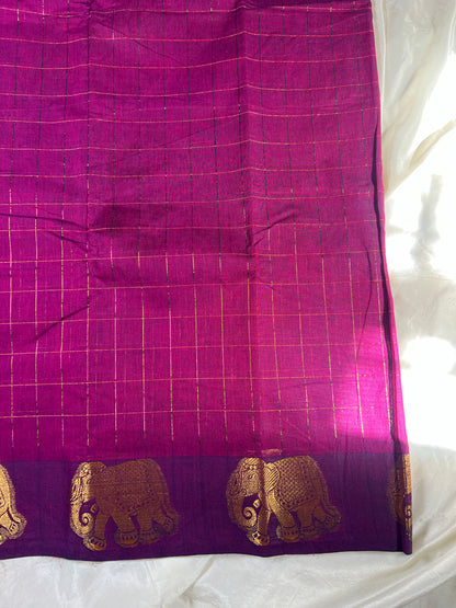 Iraivi checks - Magenta