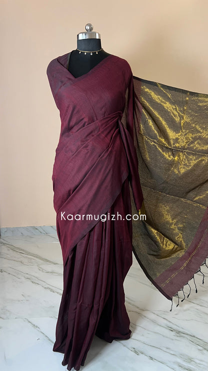 Nayanthara Maroon saree