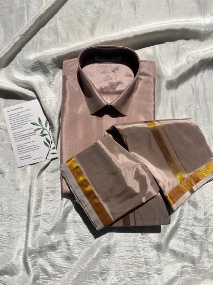 Semi Silk Shirt & Dhoti -
Sandstone