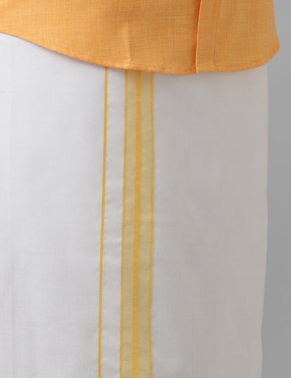 Cotton Shirt & Dhoti- Sandal - Kaarmugizh