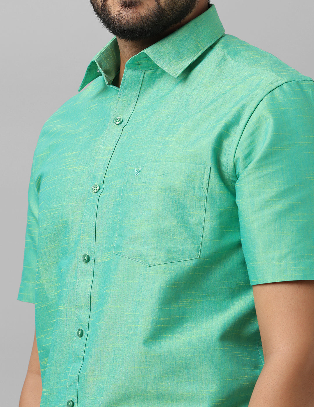 Cotton Shirt & Dhoti- Green - Kaarmugizh