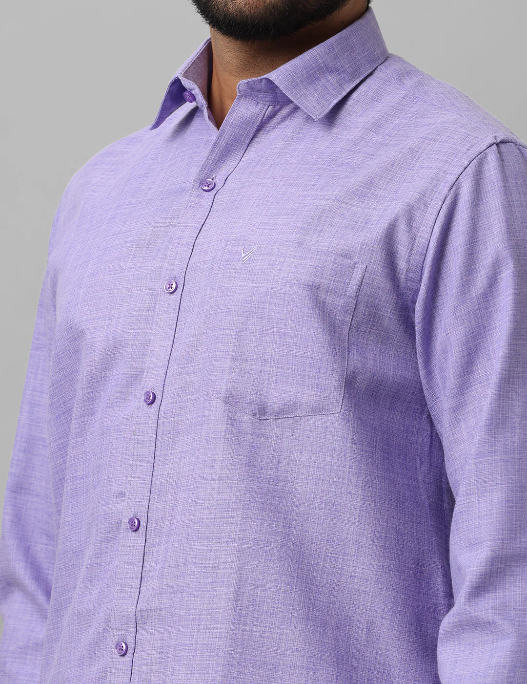 Cotton Shirt & Dhoti- Lavender - Kaarmugizh