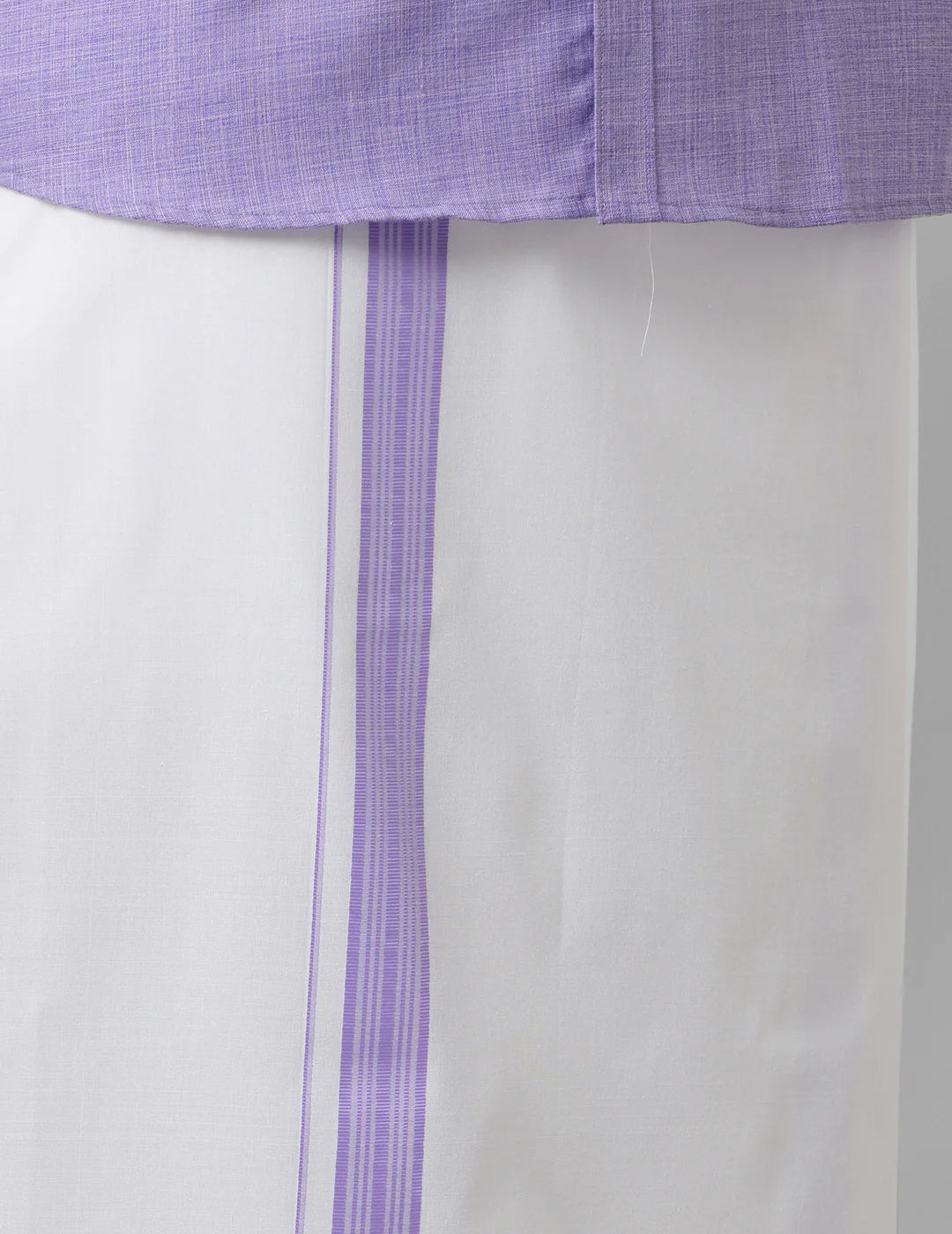 Cotton Shirt & Dhoti- Lavender - Kaarmugizh
