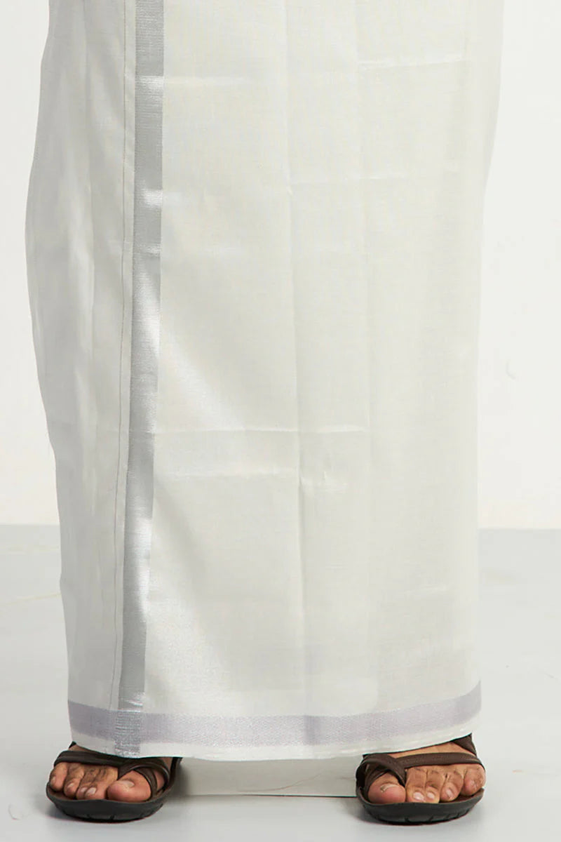 Silver tissue Shirt & Dhoti - Kaarmugizh