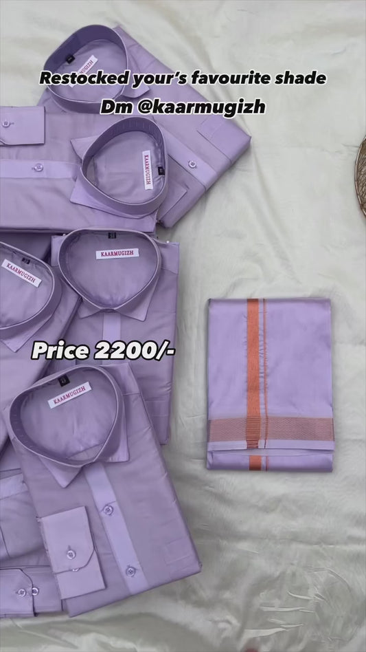 Semi Silk Shirt & Dhoti- violet