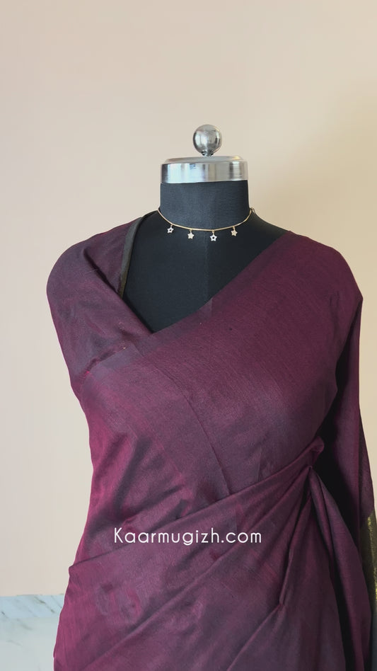 Nayanthara Maroon saree