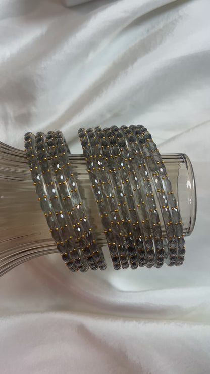 Raindrop glass bangle - Grey