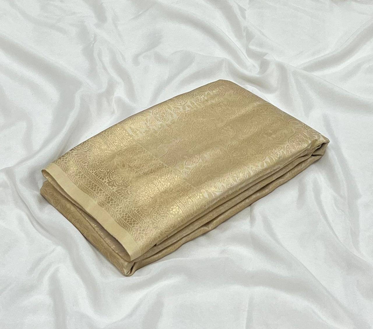Soft Silk golden Zari Saree – Golden beige classic - Kaarmugizh