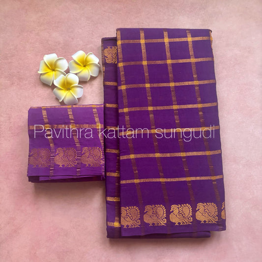 Vannam Checks Series - Violet - Kaarmugizh